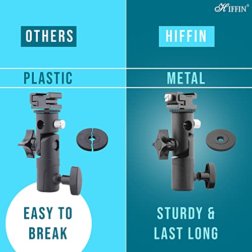 HIFFIN® Branded E Type Camera Flash Speedlite Mount Swivel Light Stand Bracket with Umbrella Reflector Holder Compatible DSLR Flashes Studio Light LED Light - Image 2