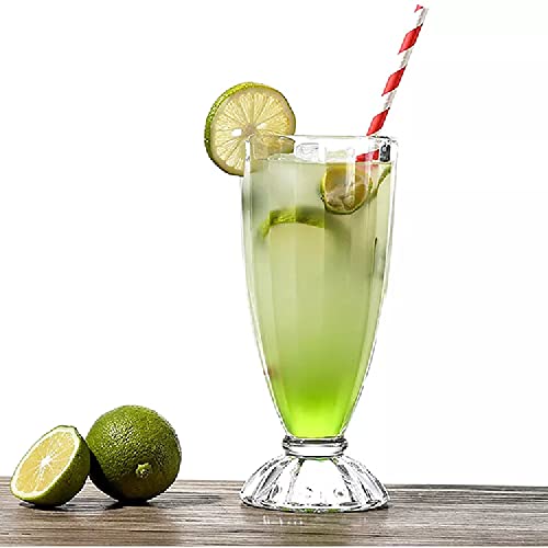 shreenath craft Milkshake Glasses- Beer Juice Mocktail Lassi Glass for Better Head Retention, Aroma and Flavor - 300 ml, Crystal Glass Tumbler Juice, Pack of (4) - Image 5