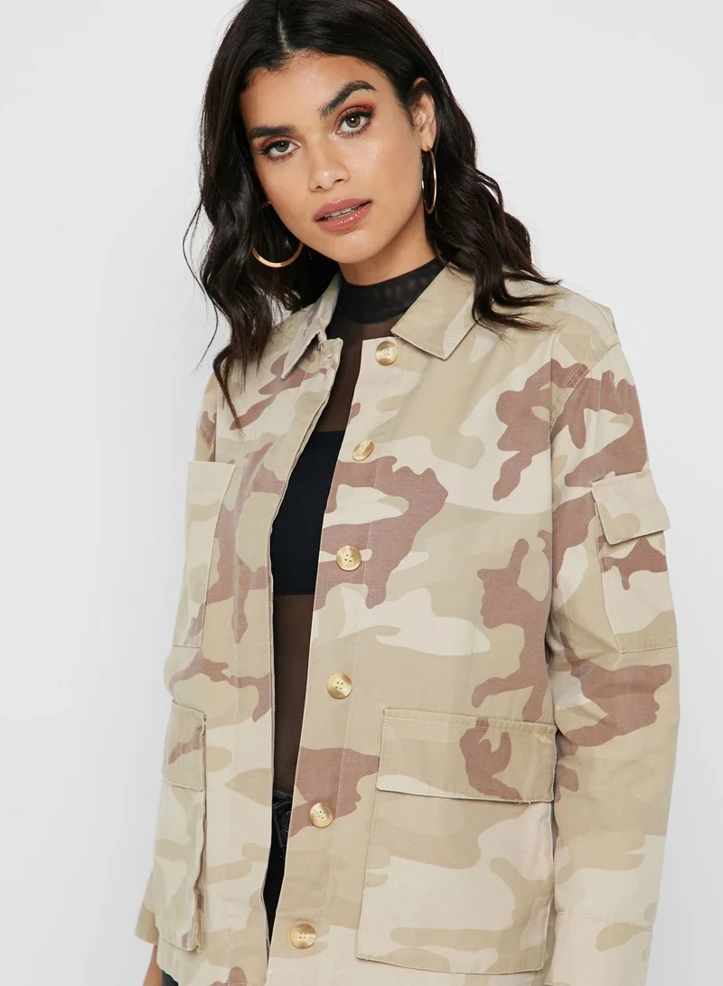 Topshop Petite Camouflage Jacket