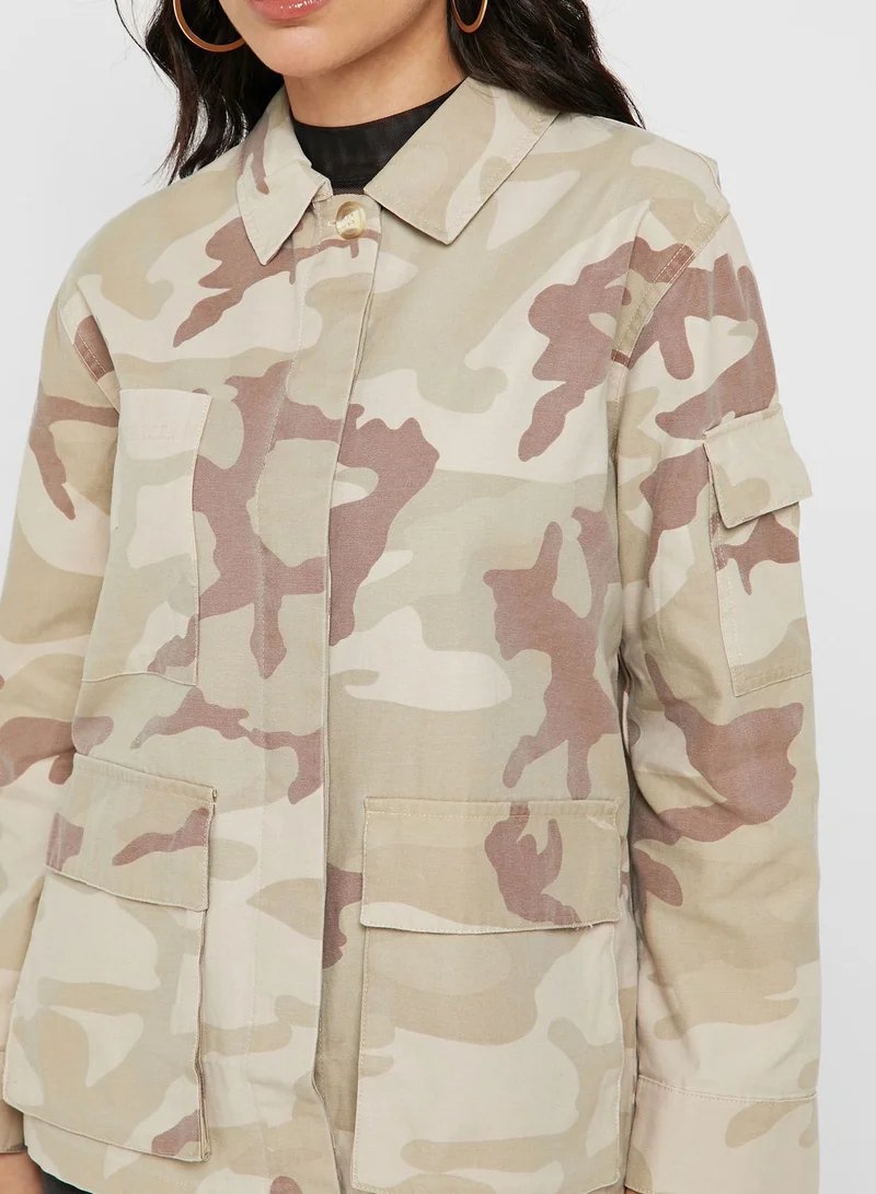Topshop Petite Camouflage Jacket