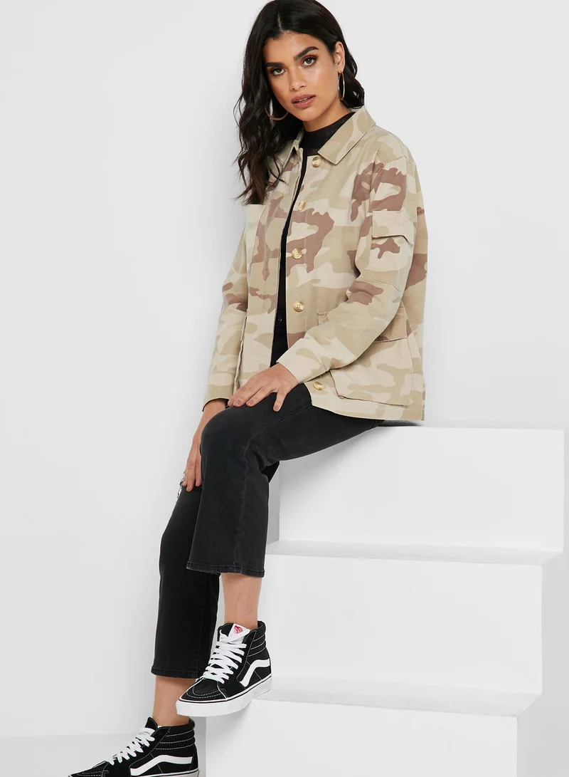 Topshop Petite Camouflage Jacket