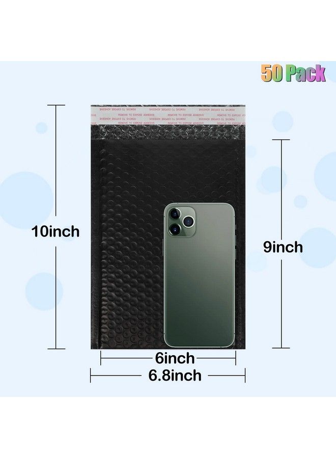 6 X 10 Inch Bubble Mailers 50 Pack Selfseal Poly Padded Envelope Waterproof Shipping Bags For Small Business Black
