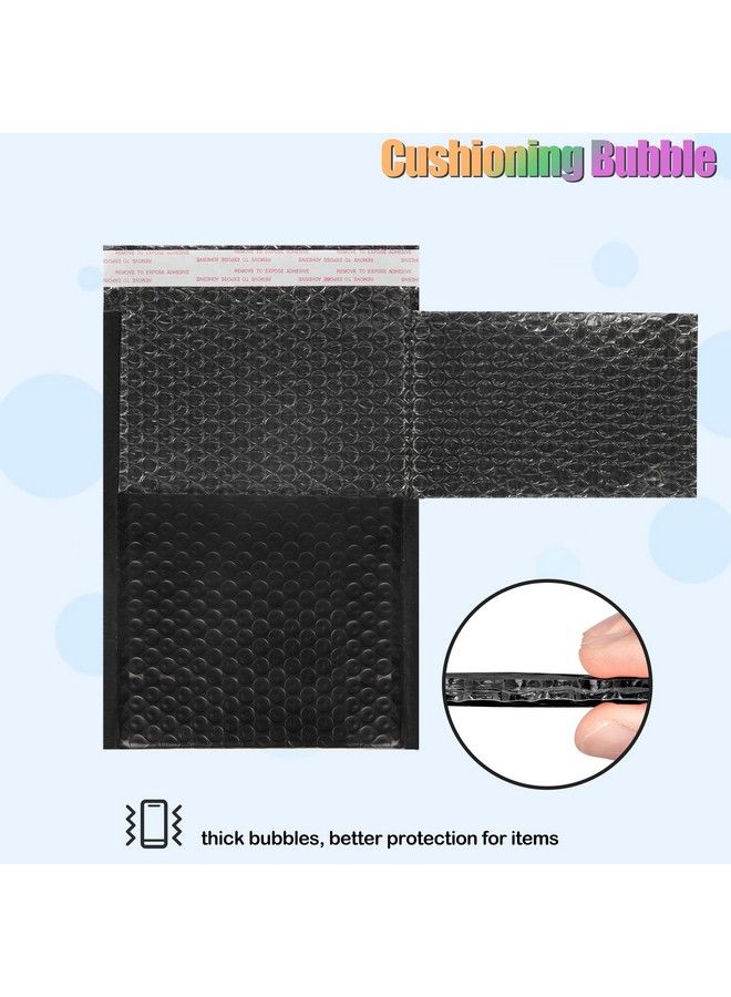 6 X 10 Inch Bubble Mailers 50 Pack Selfseal Poly Padded Envelope Waterproof Shipping Bags For Small Business Black
