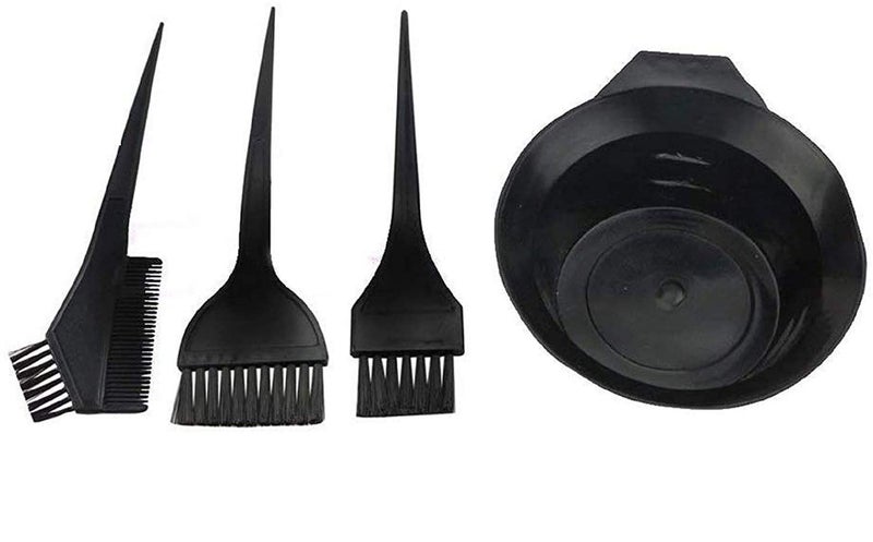 VEDETIC® Plastic Dye Brush and Mixing Bowl Hair Colouring Kit - Includes Hair Dye Bowl and 3 Brushes in Black - 4 Pieces, 200 Ml - Image 2
