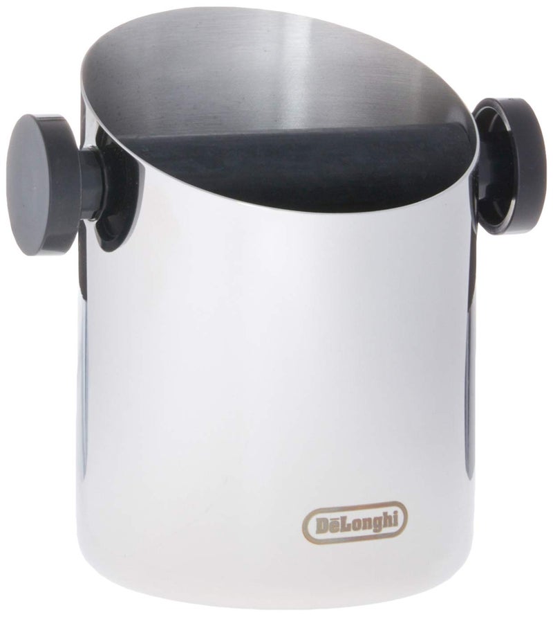 De'Longhi Knock Box for Coffee & Espresso Grounds, Easy & Mess-Free Disposal of Coffee Puck, Removable Bar and Non-Slip Base, Dishwasher Safe, Stainless Steel, 4-inch diameter,Silver - Image 1