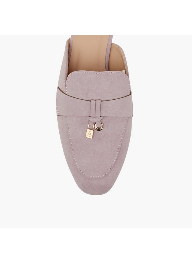 Flora Bella By Shoexpress Women Solid Slip-On Mules with Metal Accent  - Image 4