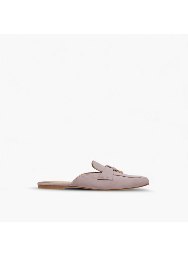 Flora Bella By Shoexpress Women Solid Slip-On Mules with Metal Accent  - Image 3