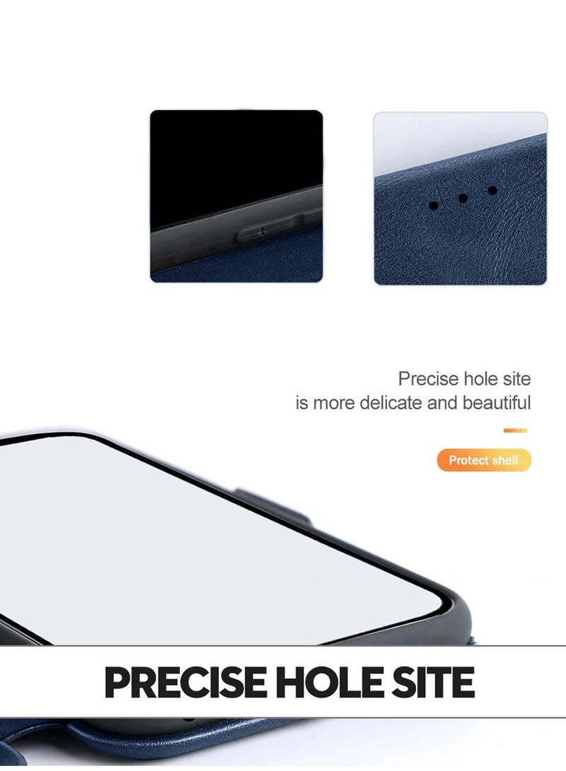HDCI Apple iPhone 17 Pro 5G 2025 HDCI PU Leather Texture Flip Wallet Case Cover (MCFLSN) - Blue - Image 4
