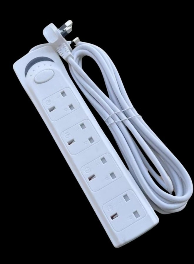 Best شريط الطاقة الأفضل من 3M مع سلك تمديد 4-way بطول 3 متر، 4 مآخذ، سلك تمديد للطاقة للمنزل، المكتب، المطبخ والسفر، (أبيض) (3 متر) - Image 2