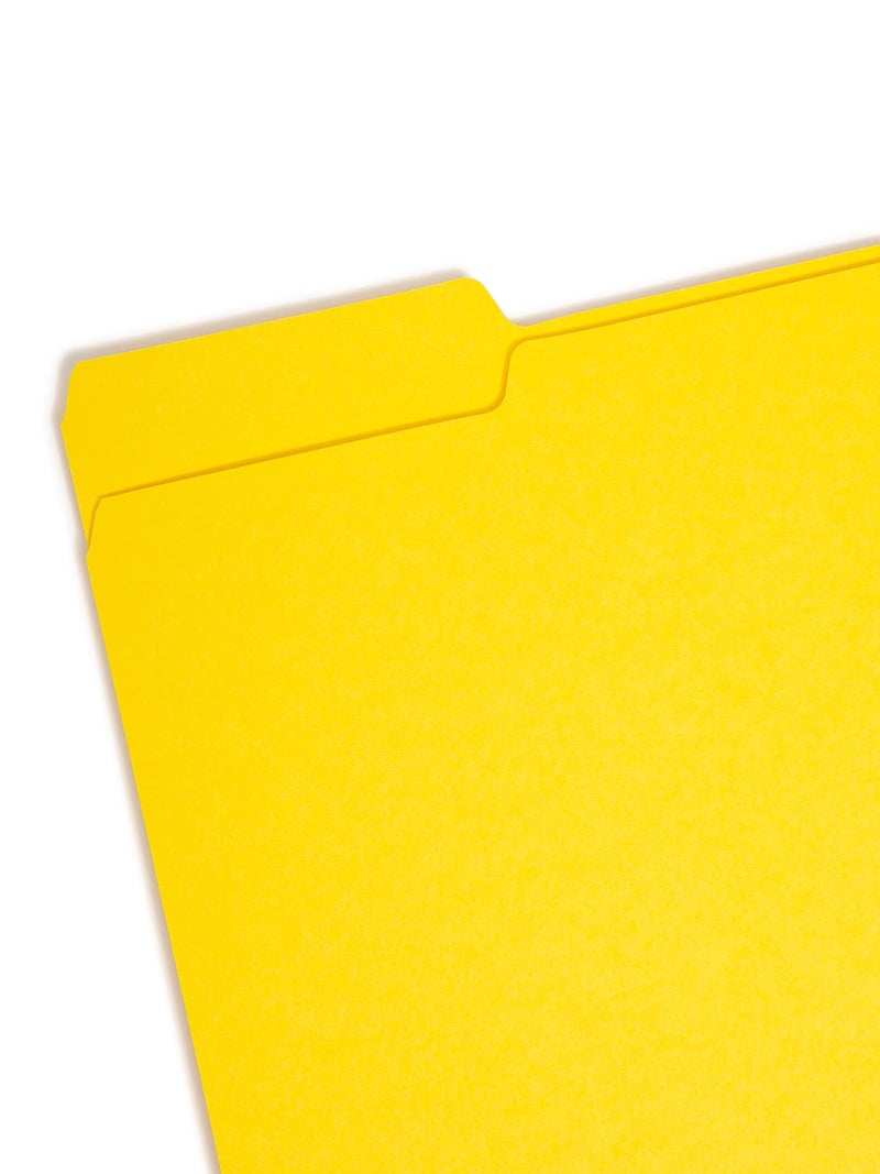 Smead Interior File Folder, 1/3-Cut Tab, Letter Size, Yellow, 100 per Box, Expandable File Folders for Filing Cabinet - Image 2