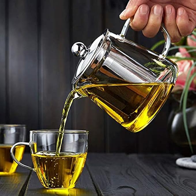 OBOR Mini Size Glass Teapot Tea Kettle  Borosilicate Stovetop Safe Small Tea Maker With Removable Infuser For Blooming And Loose Leaf 450Ml15Oz - Image 3