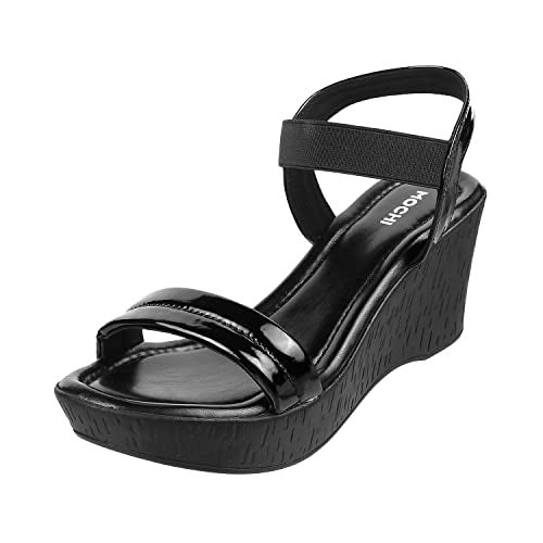 Mochi Womens Synthetic Black Sandals (Size (5 UK (38 EU)) - Image 1