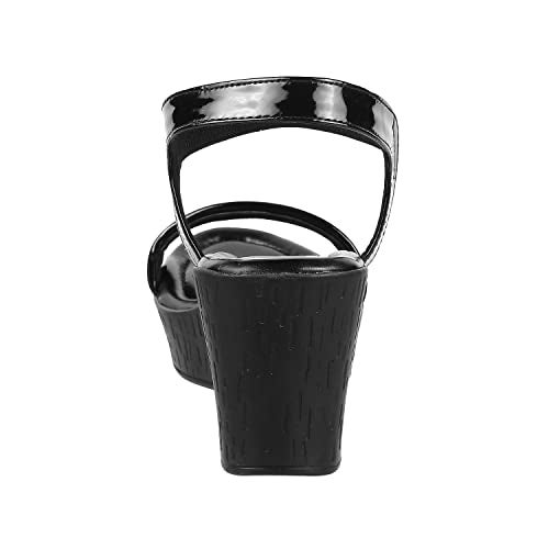 Mochi Womens Synthetic Black Sandals (Size (5 UK (38 EU)) - Image 4