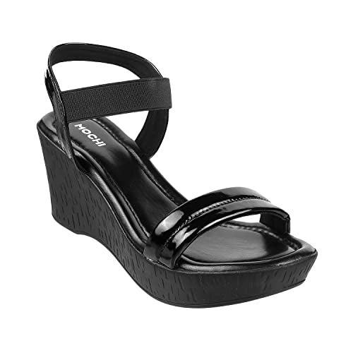 Mochi Womens Synthetic Black Sandals (Size (5 UK (38 EU)) - Image 2