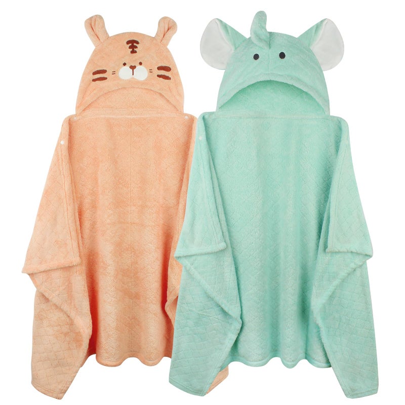 FUBANRAY Toddler Towels with Hood Kids Towels Bath Baby Hooded Towel for Kids 05 Years 2Pack Soft Absorbent Baby Bath Towel Hooded Toddler Bath Towel Thick 50x32 - Image 2