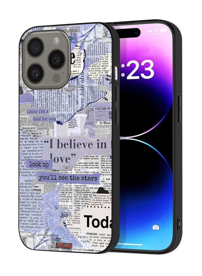 Tolwak Apple iPhone 15 Pro Max Protective Case Cover Newspaper Pieces - Image 1
