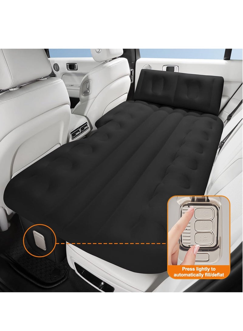 ET-LIFE Car Air Mattress - Upgraded Built-in Automatic Air Pump for Rapid Inflation and Deflation, Portable Foldable SUV Air Mattress for Camping, Vacation, Outdoor, Sleeping, Car Bed Back Seat Load Up to 330lbs, Black - Image 1