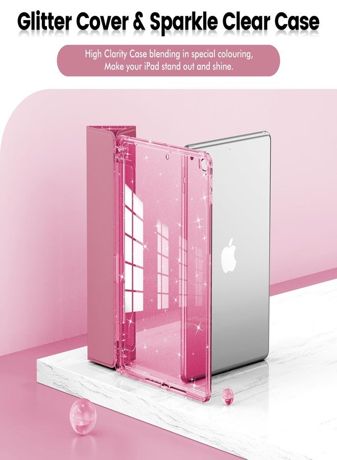 إنفيلاند جراب INFILAND لجهاز iPad الجيل السادس/الخامس 9.7 بوصة 2018/2017، وجهاز iPad Air 2 / Air 1st، غطاء حماية شفاف لامع لطيف للأطفال والفتيات والسيدات، مع حامل قلم (وردي) - Image 3