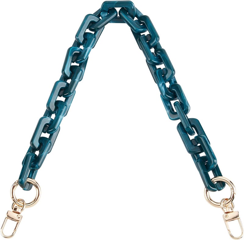 comfrt Acrylic Purse Chain Handle, 18.3 Inch Thick Resin Handbag Chain Strap Replacement Shoulder Strap Clutches Short Bag Handles Purse Making Decoration Chain Accessories (Dark Green) - Image 1