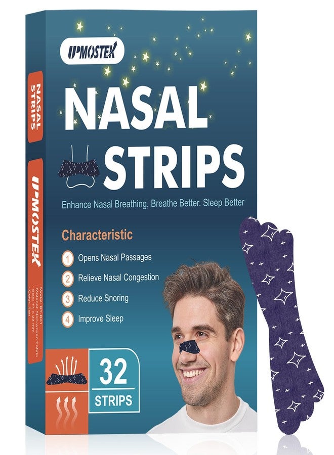 UPMOSTEK Nasal Strips for Snoring - Extra Strength Nose Strips for Breathing - Nose Tape for Sport, Work and Sleep - Anti Snoring Strips Help Stop Snoring (Blue-32PCS - Image 1