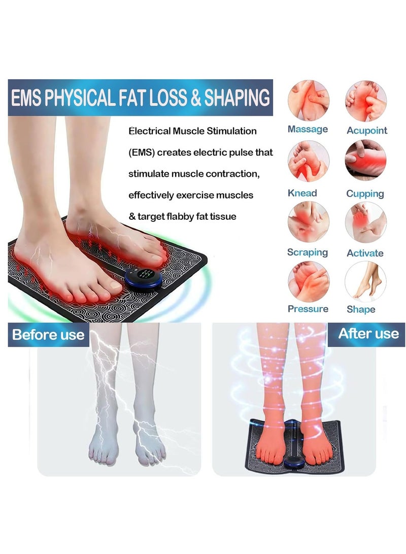 جهاز تدليك القدم الكهربائي مع تحكم عن مستوى شدة تيارات دقيقة مثالي للالم في القدمين والساقين المتعبة موصل بسلك كهربي - Image 5