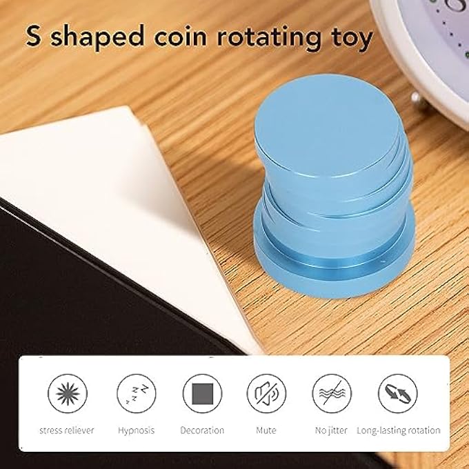 TUWEI Stress Relief Toy S Shape Toy Exquisite Aluminum Alloy Portable Flexible Fun for Office for Adults (Blue) - Image 5