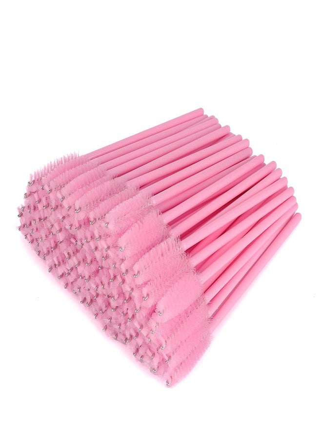 G2PLUS 100PCS Disposable Eyelash Brushes, Adjustable Mascara Wands Makeup Applicator, Lash Spoolies Brushes for Eyelash Extensions and Eyebrows (Baby Pink) - Image 1