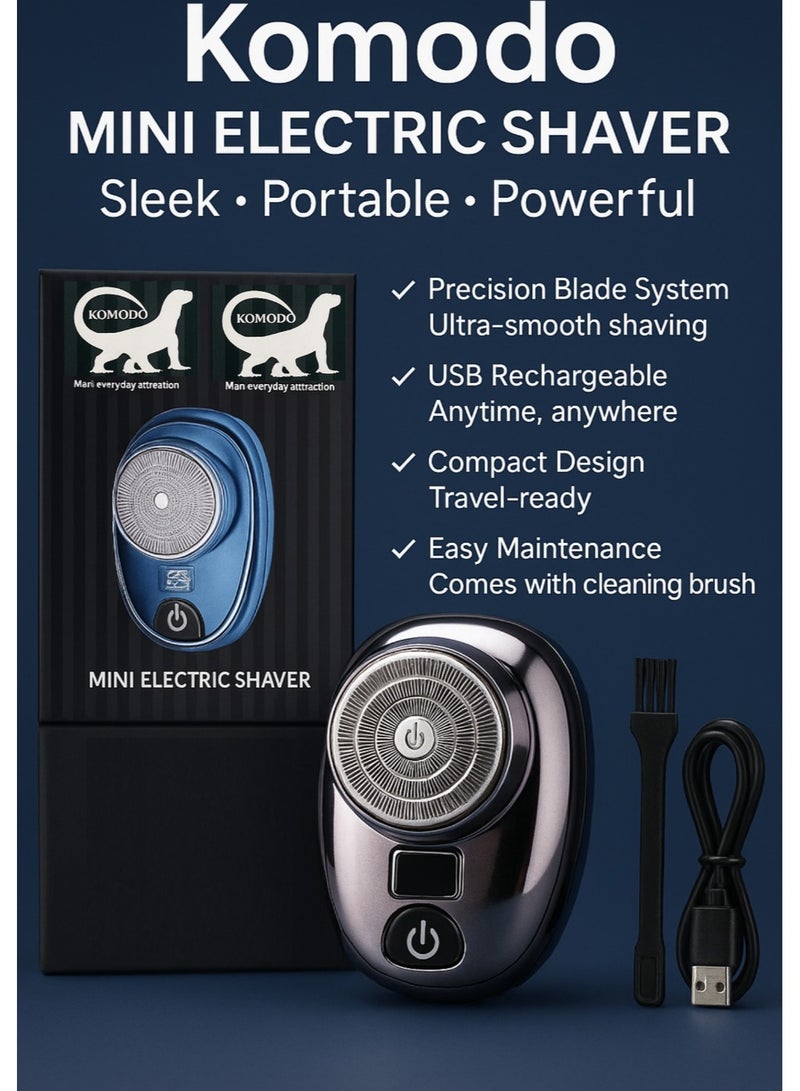 Komodo Mini Electric Shaver – USB Rechargeable Portable Grooming Tool for Men - Image 2