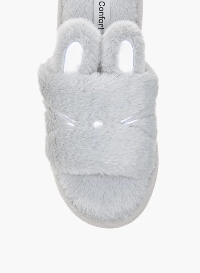 Le Confort Womens Ear Applique Slip-On Bedroom Slippers