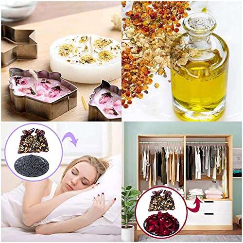 SACATR 20 أكياس من الزهور المجففة، 100% طقم أعشاب الزهور المجففة الطبيعية لصناعة الصابون، صناعة الشموع يدويًا، الحمام - يشمل بتلات الورد، اللافندر، لا تنساني، الليليوم، الياسمين، براعم الورد والمزيد - Image 5