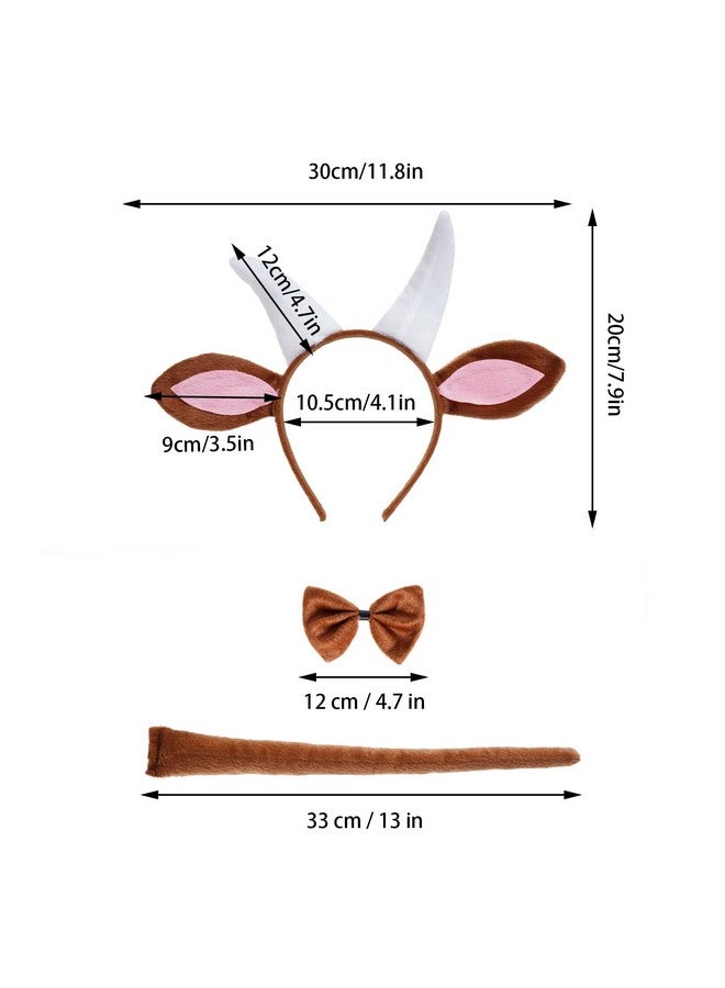 Jmkcoz Goat Costume Tutu Set, Goat Ears And Horns Headband Tail Bowtie Tutu Fancy Animal Costume For Halloween Cosplay Dress Up Party - Image 2