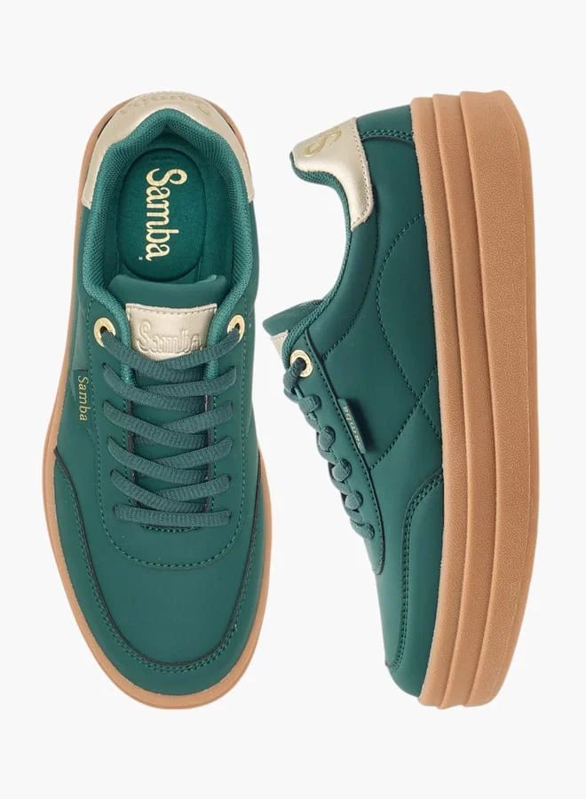 SAMBA Womens' Panelled Lace-Up Sneakers