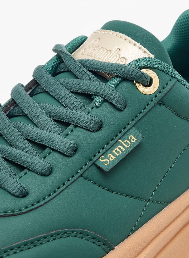 SAMBA Womens' Panelled Lace-Up Sneakers - Image 4