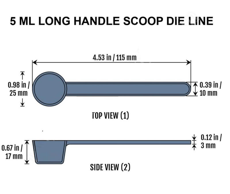 Oleaf 5cc Measuring Scoop | Long Handle Plastic Spoon 5ml|Clear Food Grade Plastic Scoop for Accurate Dosing of Powders, Liquids, Spices, Kitchen, Lab(25 nos) - Image 2