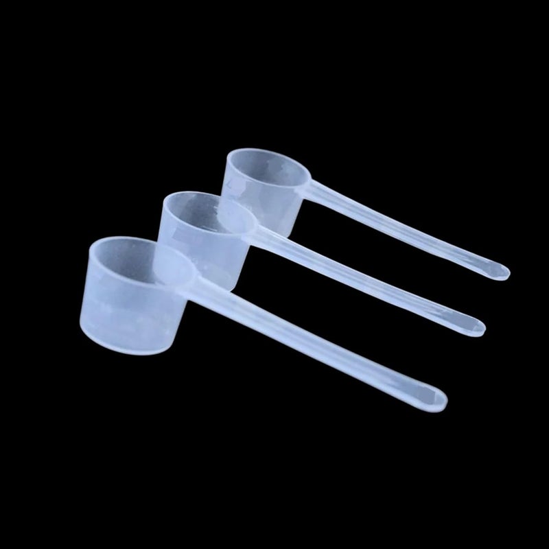 Oleaf 5cc Measuring Scoop | Long Handle Plastic Spoon 5ml|Clear Food Grade Plastic Scoop for Accurate Dosing of Powders, Liquids, Spices, Kitchen, Lab(25 nos) - Image 1