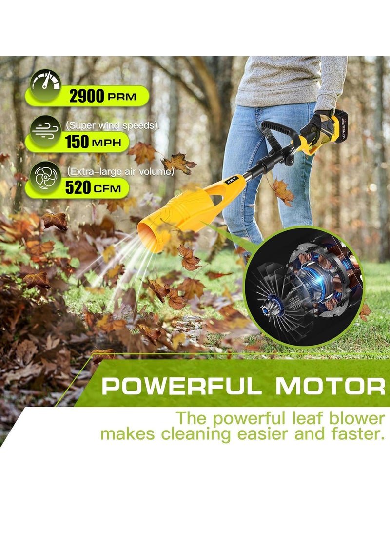 ELIKLIV ELIKLIV Cordless Leaf Blower, 48V Electric Cordless Leaf Blower, Continuously Variable Speed, 520CFM/150MPH Lightweight Leaf Blower for Patio Cleaning, Lawn Care, Yard, Garage  - Image 4