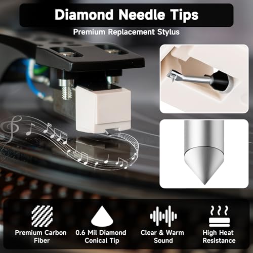 BALLMENT 2 Pack ATN3600L Record Player Needle Replacement with Brush, Diamond Stylus for AT-LP60X/AT3600L/AT-LP2D, Includes Brush - Image 4