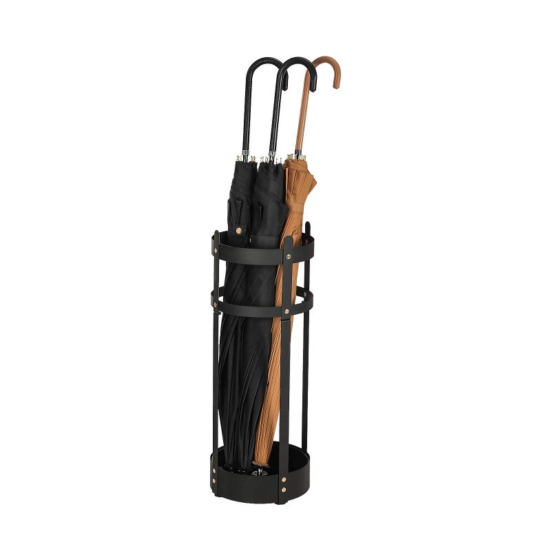SONGMICS SONGMICS Umbrella Stand Steel Round Umbrella Holder Rack 77 x 77 x 217 Inches with Detachable Drip Tray for Entryway Office Stable Assembly Required Black ULUC28BK  - Image 1
