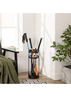 SONGMICS Black Songmics Steel Umbrella Stand Round Umbrella Holder Rack 77Dia X 60Cm With Removable Drip Tray For Entryway Office Stable Easy Assembly Black Uluc28Bk  - Image 3