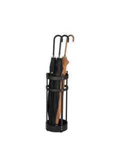 SONGMICS Black Songmics Steel Umbrella Stand Round Umbrella Holder Rack 77Dia X 60Cm With Removable Drip Tray For Entryway Office Stable Easy Assembly Black Uluc28Bk  - Image 1