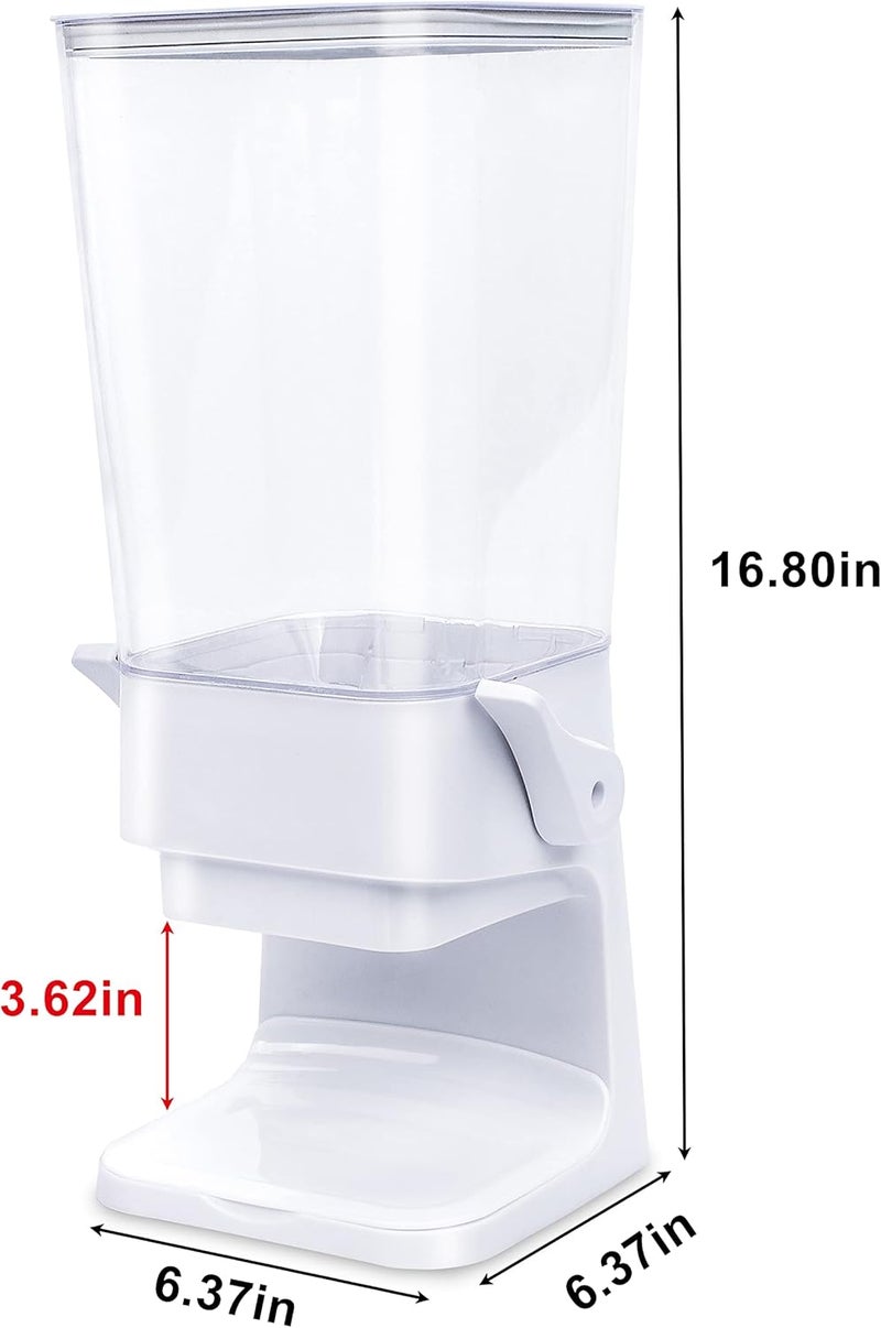 Zeadesign Cereal Dispenser Countertop 2Pc, Cereal Containers Storage, 5L Organization and Storage Containers for Kitchen, Dry Food Dispenser for Rice, Grains, Nuts, Snack,Oatmeal, Pet food, White - Image 5