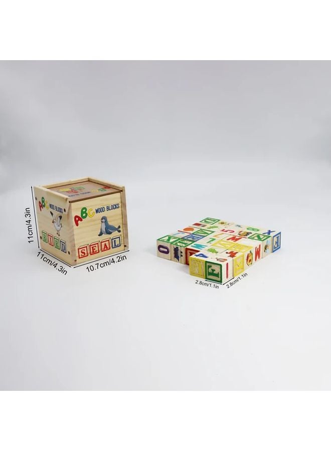 1pc Wooden Alphabet Blocks Educational Toys With Numbers Safe Colorful Gift - Image 3