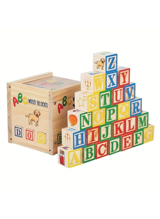 1pc Wooden Alphabet Blocks Educational Toys With Numbers Safe Colorful Gift - Image 2
