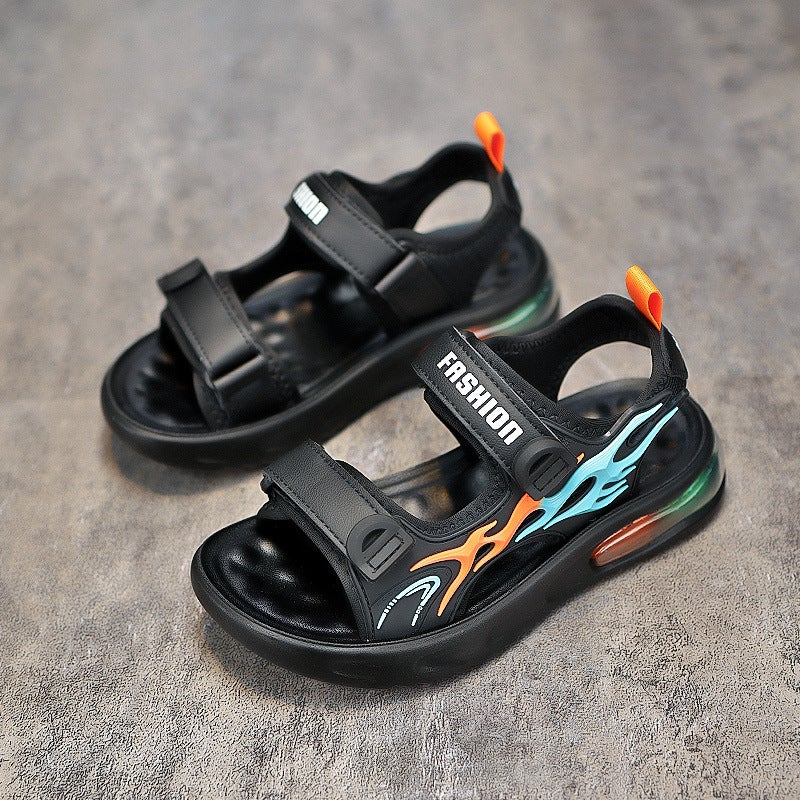 Children'S Sports Shoes, Boys' Sandals, Style, Medium And Large Children'S Soft-Soled Children'S Open-Toe Air-Cushion Beach Shoes - Image 1