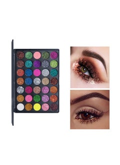 VERONNI VERONNI Pro 35 Color Glitter Shimmer Eyeshadow Makeup Palette Pigment Stage Make Up Eye Shadow Plattet (35 Glitter)  - Image 1