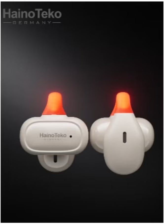 Haino Teko OWS-H5 Wireless Bluetooth Earphones in White with High-Quality Sound, Super Clear Microphone, Smart Touch Controls, Long Battery Life – Comfortable & Stylish In-Ear Earbuds for Music, Calls, Gym & Daily Use – Compatible with Android Phones, Tablets & All Bluetooth Devices  - Image 5