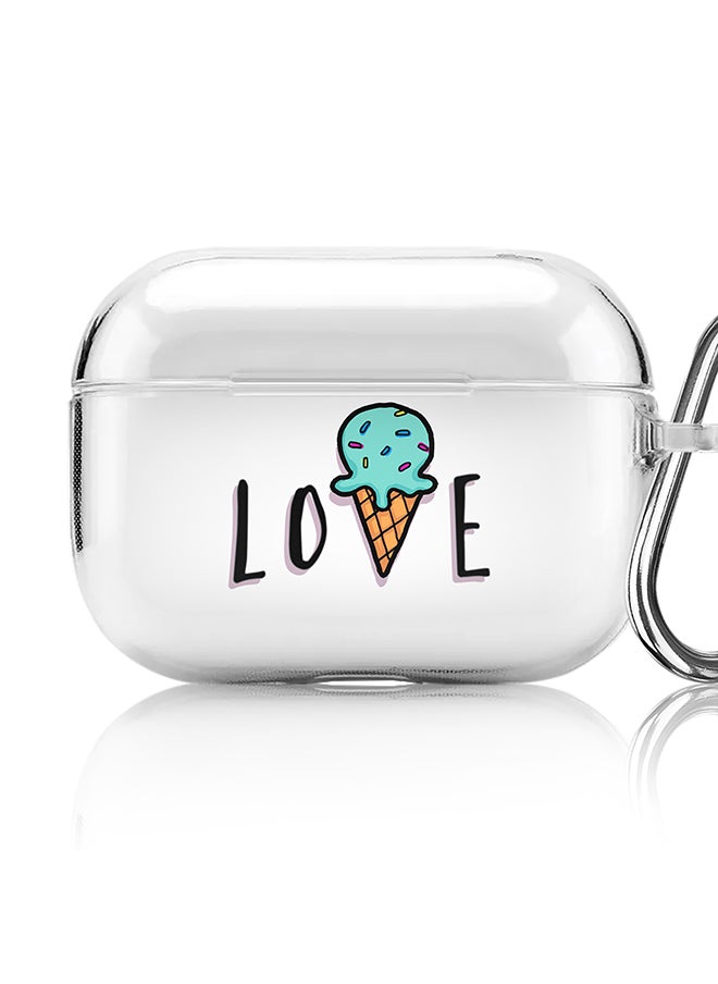 Stylizedd - Classic Clear printed Case for Apple AirPods Pro 2nd Generation Thin Transparent Cover [Designed for Apple AirPods Pro 2nd Generation] - LoveIcecream Cone - Image 1