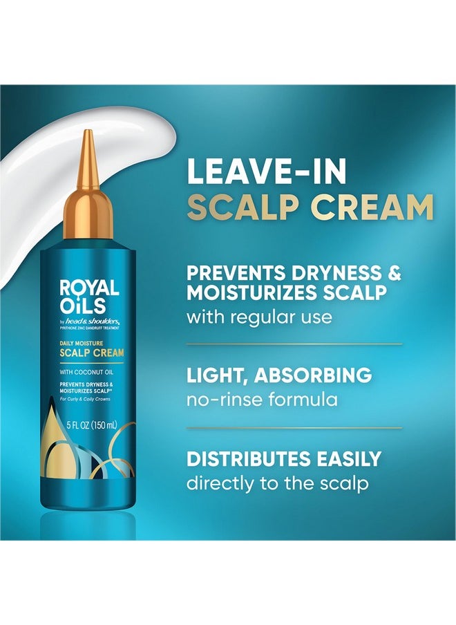 Head & Shoulders Head & Shoulders Scalp Cream Treatment, Daily Moisture, Anti Dandruff, Royal Oils Collection with Coconut Oil, Scalp Care for Natural and Curly Hair, 5.0 fl oz  - Image 2