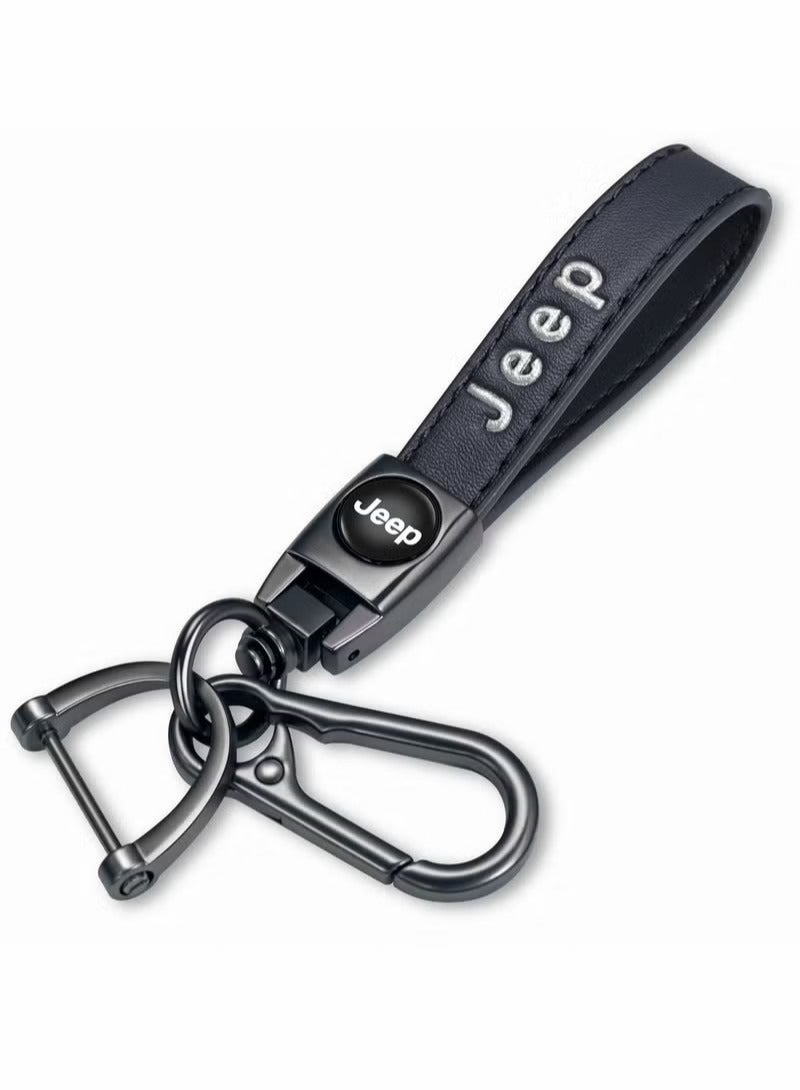 Bikte جلد طبيعي مفتاح سلسلة دعوى لسيارة جيب فوب سلسلة المفاتيح رانجلر بوصلة شيروكي المتمرد باتريوت جراند كوماندر - Image 1