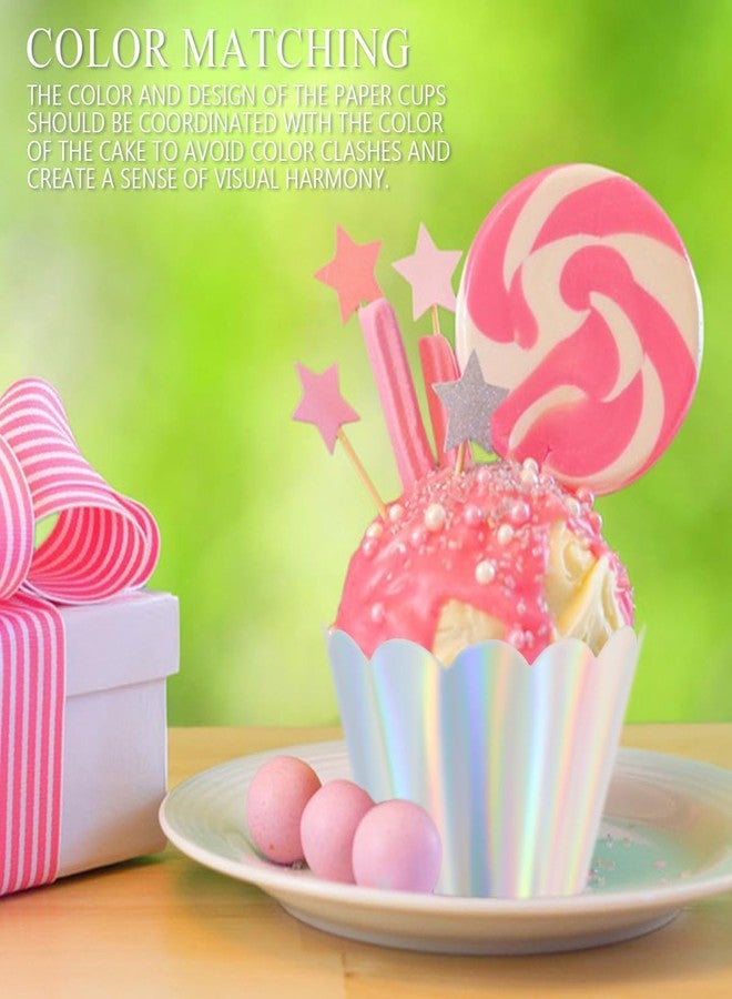 LCJAOF Colourful Rainbow Cupcake Liners - 48Pcs Cupcake Baking Cups Food Grade Greaseproof Paper Muffin Liners for Birthday Party and Wedding Decoration Cupcake Wrappers - Image 5